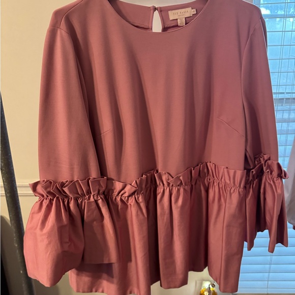 Ted Baker Pink Ruffle Sleeve Top - Picture 2 of 11